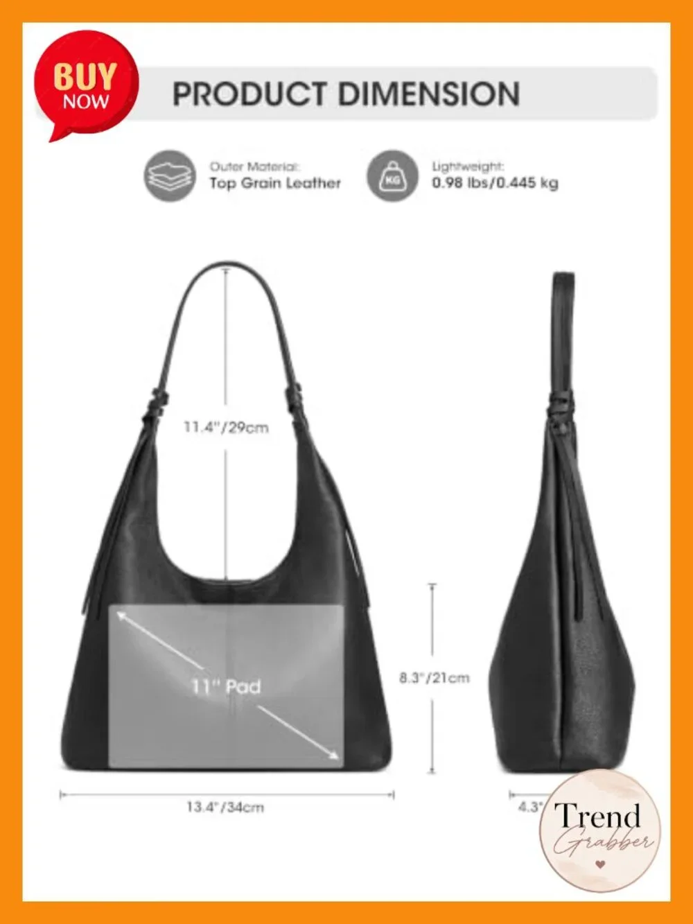Genuine Leather Slouchy Hobo Shoulder Bag with Tassel